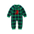 Knitted Long Sleeve Baby Romper with Christmas Design