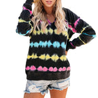 Ombre Tie Dye Long Sleeve Loose Hoodie Top | Streetwear