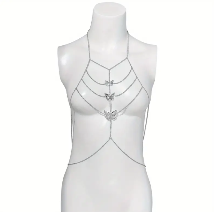 Gold Butterfly Bralette Body Chain