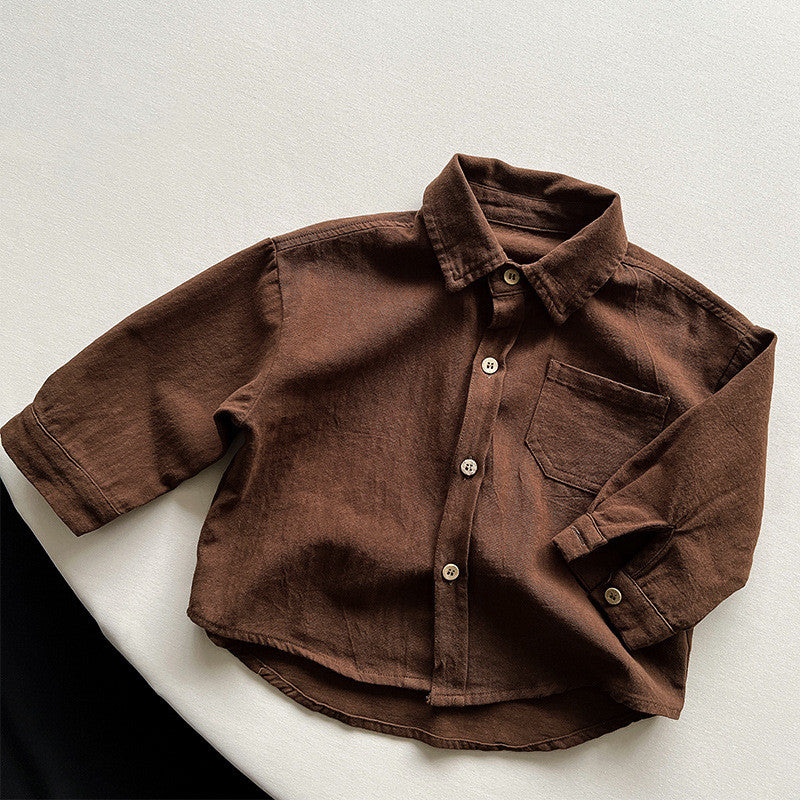 Cotton Long Sleeve Shirt for Kids' Fashion Coat