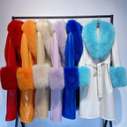 Leather Coat with Fox Fur