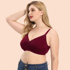 Plus Size Soft Seam Solid Push Up Bralette - Elegant Fit
