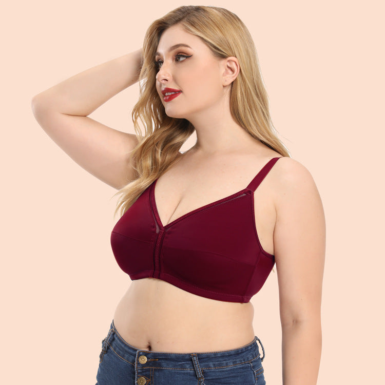 Plus Size Soft Seam Solid Push Up Bralette - Elegant Fit