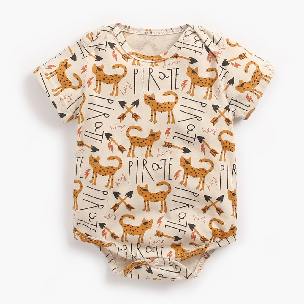 Cartoon Animal Print Baby Bodysuit for Infants
