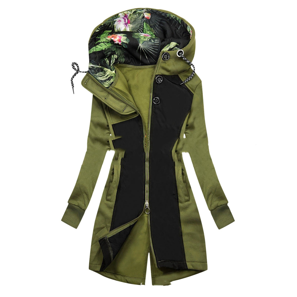 Slim Fit Mid-Length Hooded Trench Coat