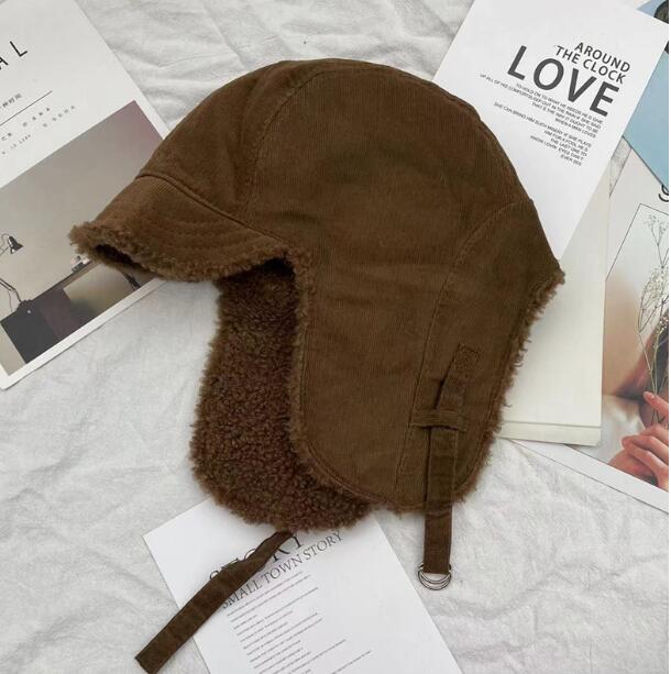 Vintage Fleece Ear Guards Hat for Ladies | Embroidered Cap
