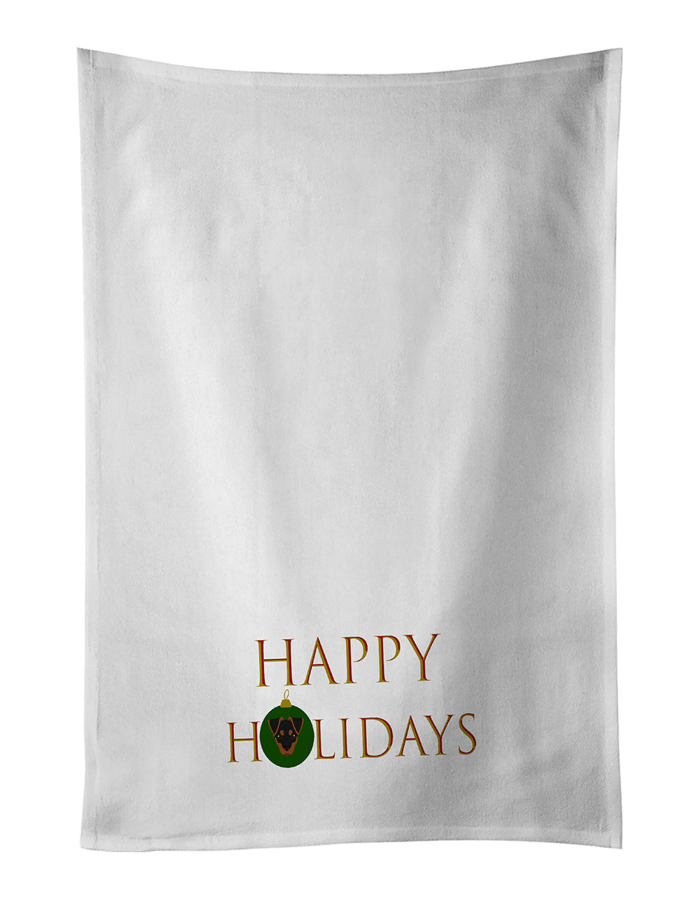Japanese Terrier - Dog Face Happy Holidays Christmas Kitchen Towel Set of 2