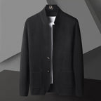 Men's Pocket Stand Collar Cardigan Sweater