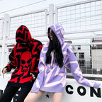 Punk Skull Oversized Knitted Sweater for Men and Women