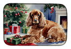 Cocker Spaniel Cozy Christmas Dish Drying Mat