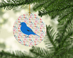 Bunting Christmas Ceramic Ornament