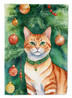 Suphalak Cat By the Christmas Tree Garden Flag