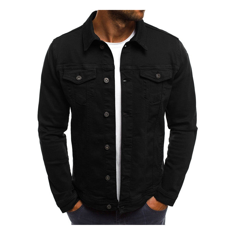 ZOGAA Men's Simple Short Denim Jacket for Autumn/Winter