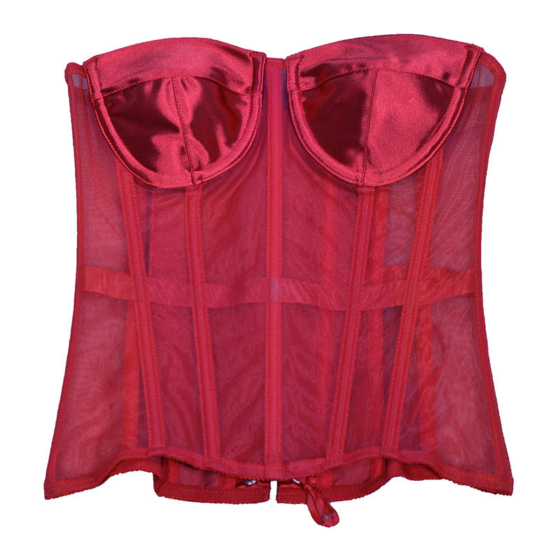 P3202 Breathable Mesh Sheer Fishbone Corset