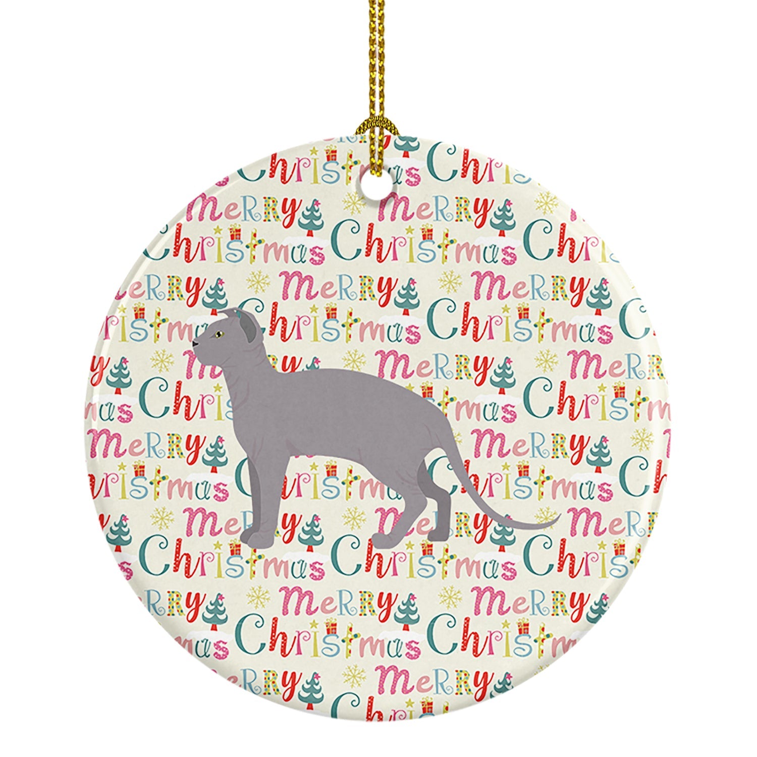 Ukrainian Levkoy #2 Cat Christmas Ceramic Ornament