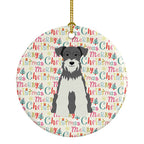 Merry Christmas Miniature Schnauzer Salt and Pepper Ceramic Ornament