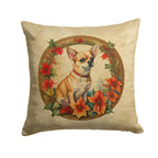 Chihuahua Christmas Flowers Throw Pillow