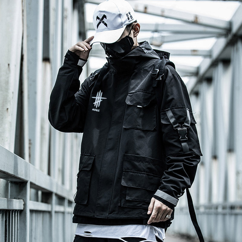 11 BYBB'S DARK 2021 Multi-pocket Black Windbreaker Jacket