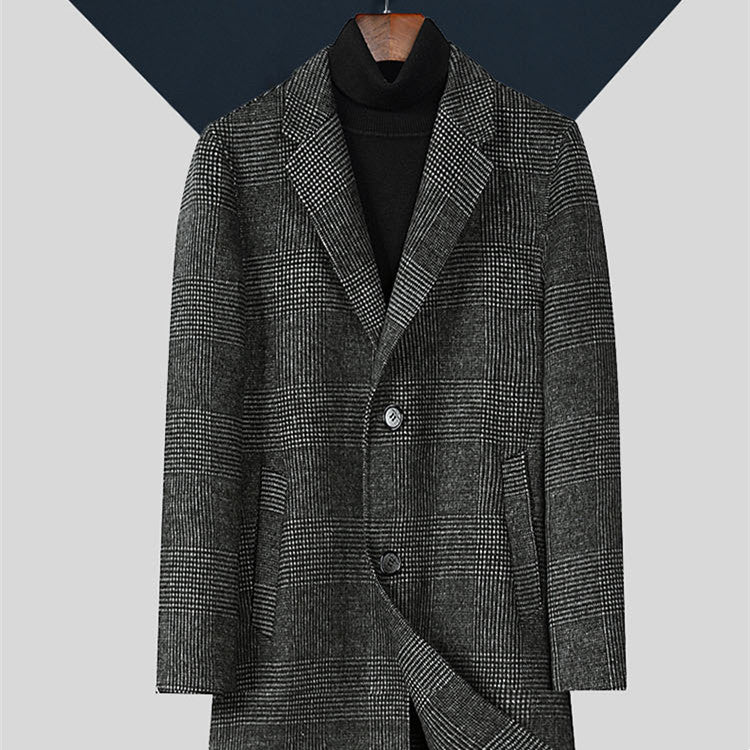 Men's Double-sided Woolen Plaid Fashion Coat