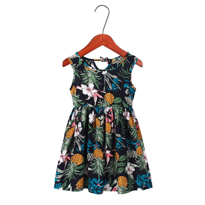 2020 Cute Floral Leaf Princess Dress for Girls