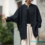 Women's Cotton Hemp Zen Cardigan - Traditional Kung Fu Style