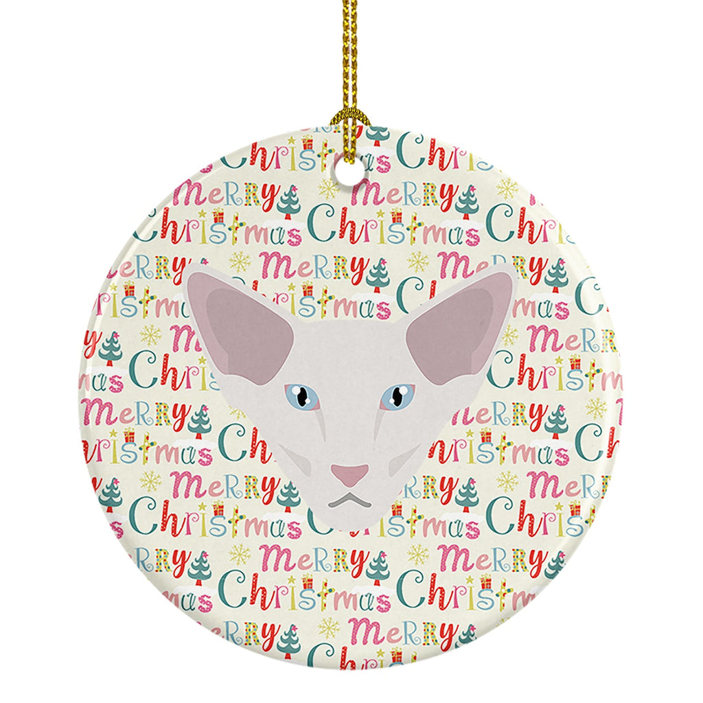 Oriental Longhair Cat Christmas Ceramic Ornament