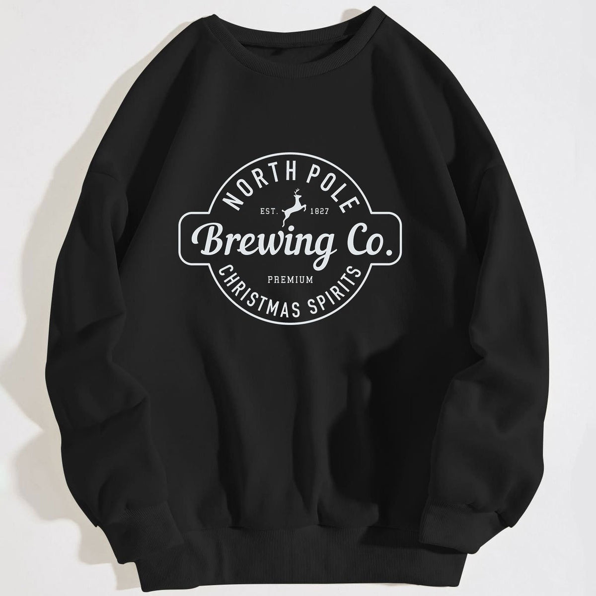 Women's Printed Brushed Round Neck Sweater