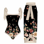 2024 Vintage French Style One-Piece Swimsuit Set