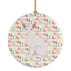 Sphynx Cat Christmas Ceramic Ornament