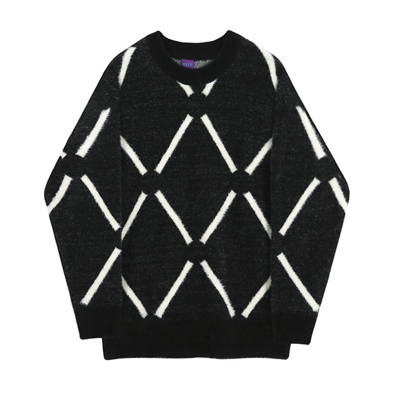 Trendy Men's Plush Plaid Outerwear Sweater