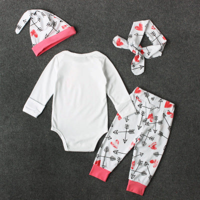 Pink Letter Bodysuit and Four-Piece Set