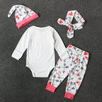 Pink Letter Bodysuit and Four-Piece Set