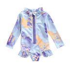 Quick-Dry Sun Protection One-Piece Swimsuit for Girls