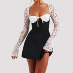 Lace Long Sleeve Corset Dress