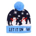 Knit Hat with LED Colorful Lights and Christmas Design