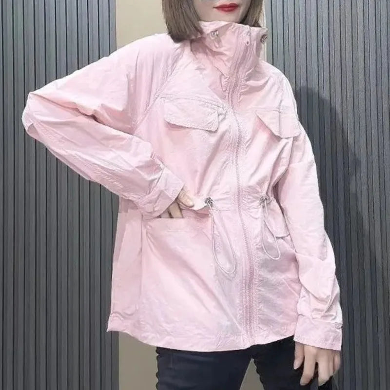 Deeptown Vintage Women's Oversize Windbreaker Jacket