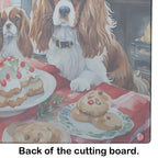 Cavalier Spaniel Christmas Cookies Glass Cutting Board