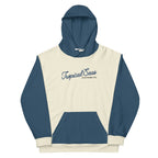 Navy & Off White Two-Toned Tropical Seas Hoodie | Streetwear