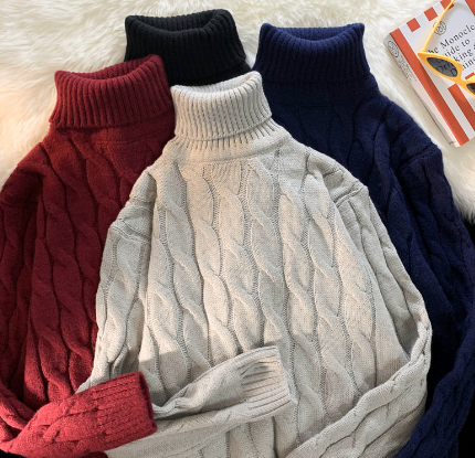 Yidao Vintage Loose Turtleneck Casual Winter Sweater
