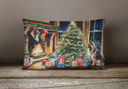 Keeshond Cozy Christmas Throw Pillow