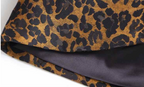 Leopard Print Knee-Length Jacket for Women