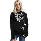 Cat Face Printed Hooded Sweater for Women