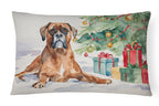 Fawn Boxer Christmas Throw Pillow