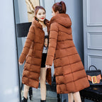 Women's Thick Cotton-Padded Long Jacket for Warmth