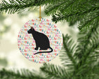 Ojos Azules Cat Christmas Ceramic Ornament