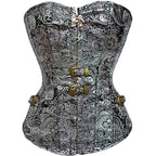 Gothic Corset with Printed Steel Buckles and Shaping Design