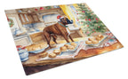 Boxer Christmas Cookies Glass Cutting Board