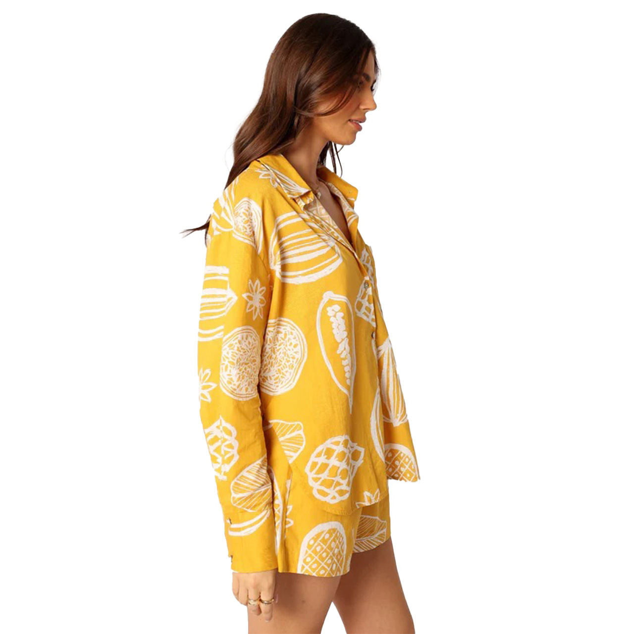 Fruit Print Shorts & Cardigan Set