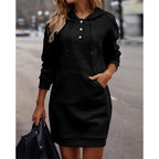 Plaid Mid-Length Hooded Sweater for Women