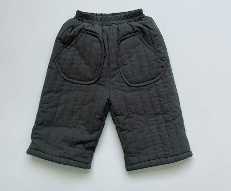 Children's Lightweight Quilted Velvet Straight-Leg Pants